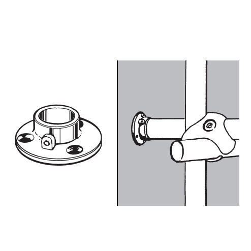 Końcówka mocująca, pogrubiona, na rurę fi25, chrom