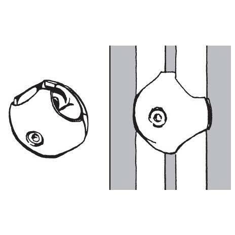 Złącze podwójne, równoległe, do rury fi 25 chrom