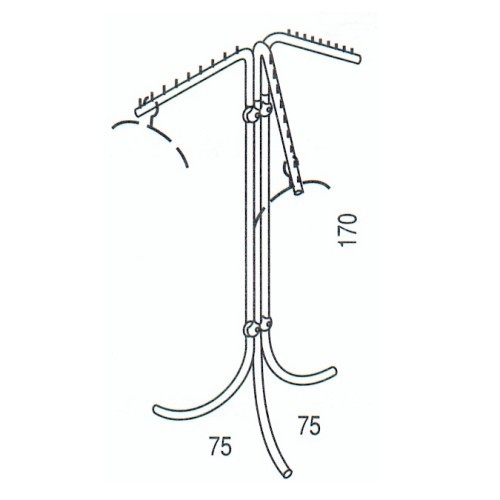 Złącze potrójne, równoległe do rury fi 25mm, chrom