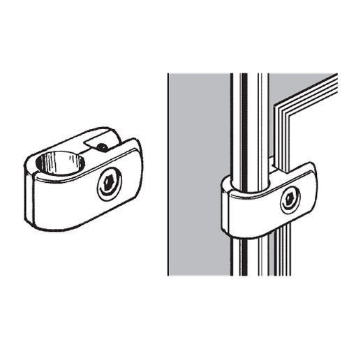 Złącze do płyty szkła, pojedyncze, fi 25mm, chrom