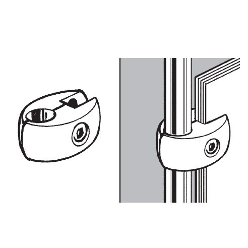Złącze do płyty lub szkła jednostronne fi 25 chrom