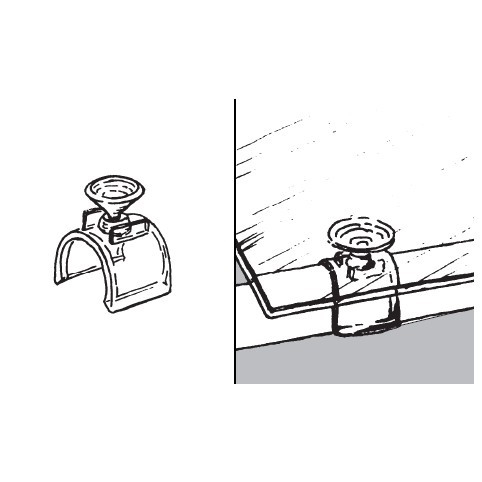 Podstawka z przyssawką, do rury fi 25mm, bezbarwna