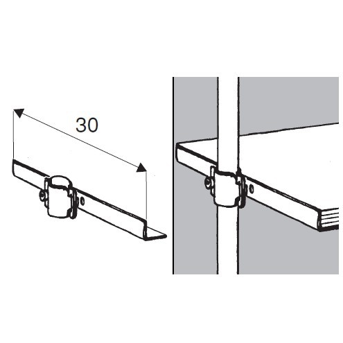 Wspornik półki pojedynczy, do rury fi 25mm, chrom