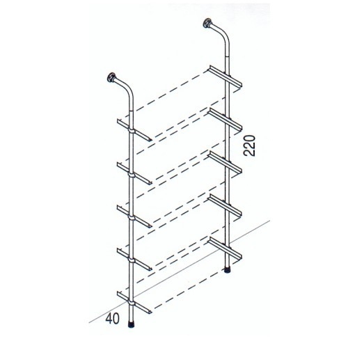 Wspornik półki pojedynczy, do rury fi 25mm, chrom