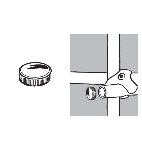 Zaślepka płaska, do rury fi 25mm, chrom