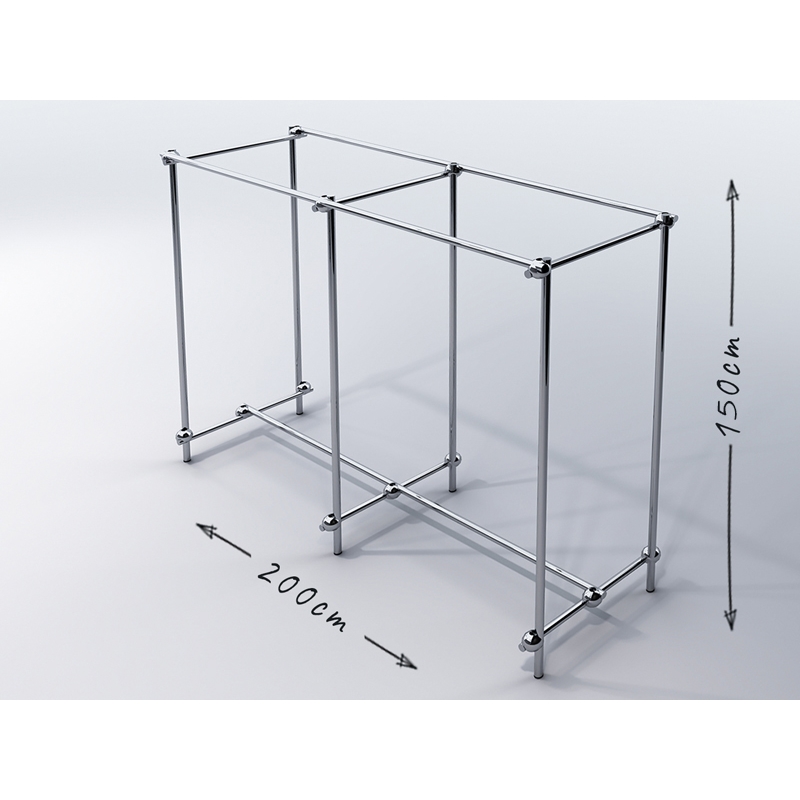 Gondola do sklepu dwustronna, 200x60x150cm, chrom