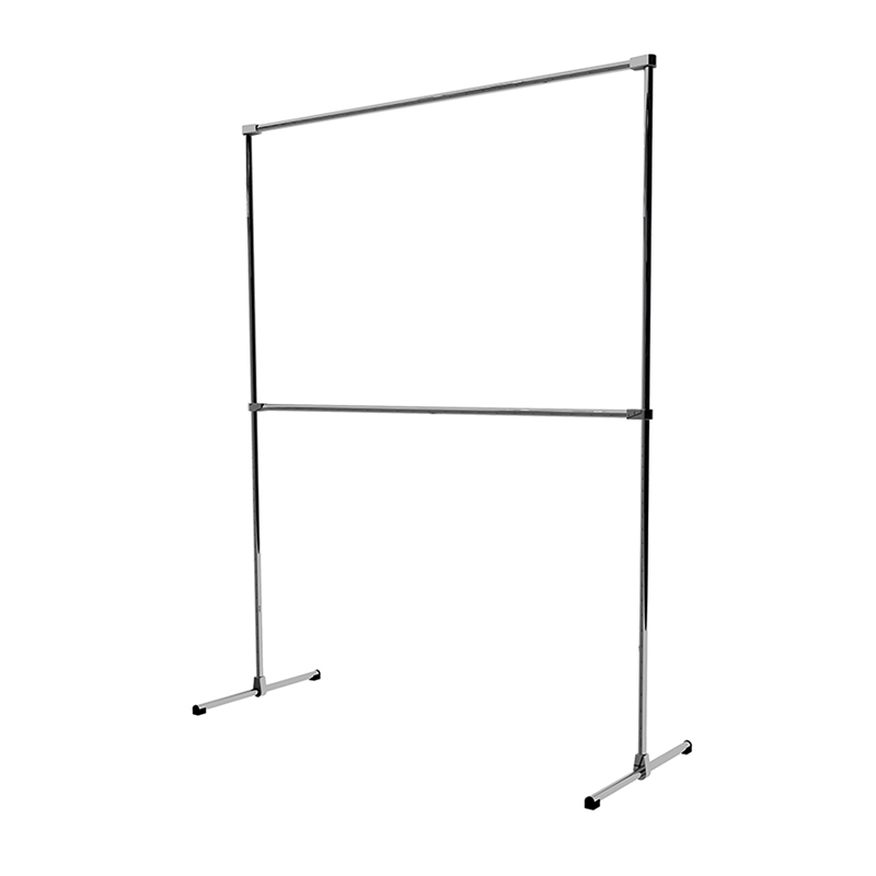 Stojak wystawowy dwupoziomowy, 150x60x180cm chrom