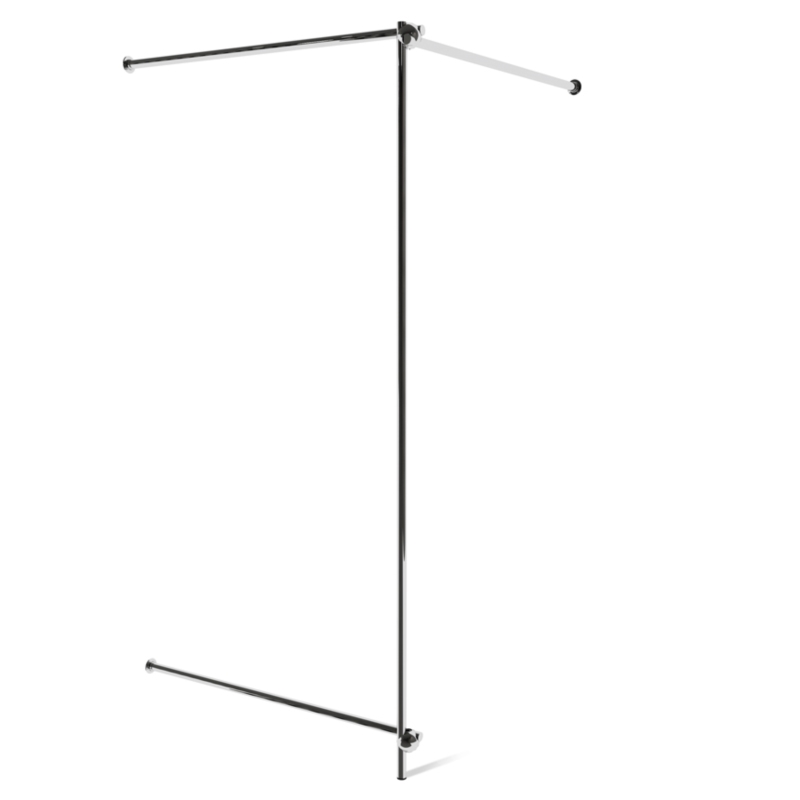 Przymierzalnia pojedyncza, narożna, chromowana