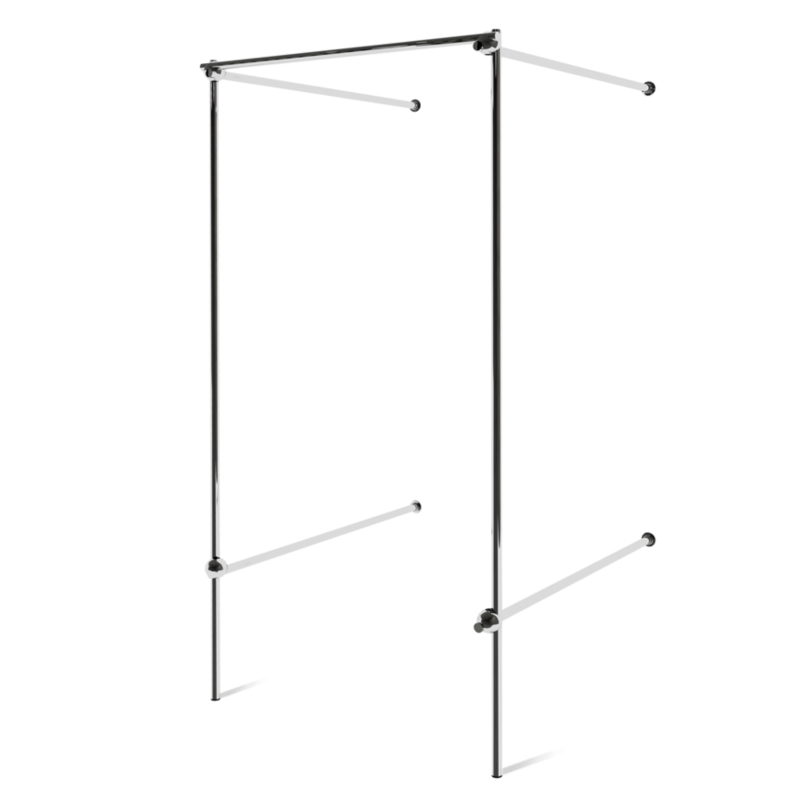 Przymierzalnia pojedyncza, przyścienna, chromowana