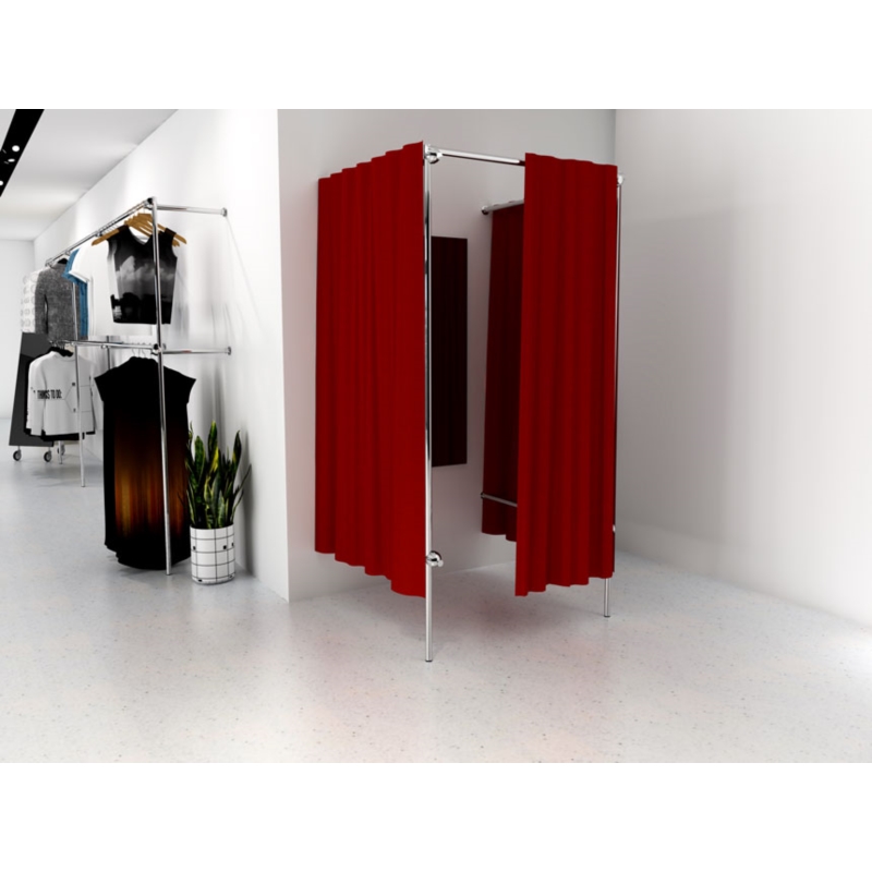 Przymierzalnia pojedyncza, przyścienna, chromowana