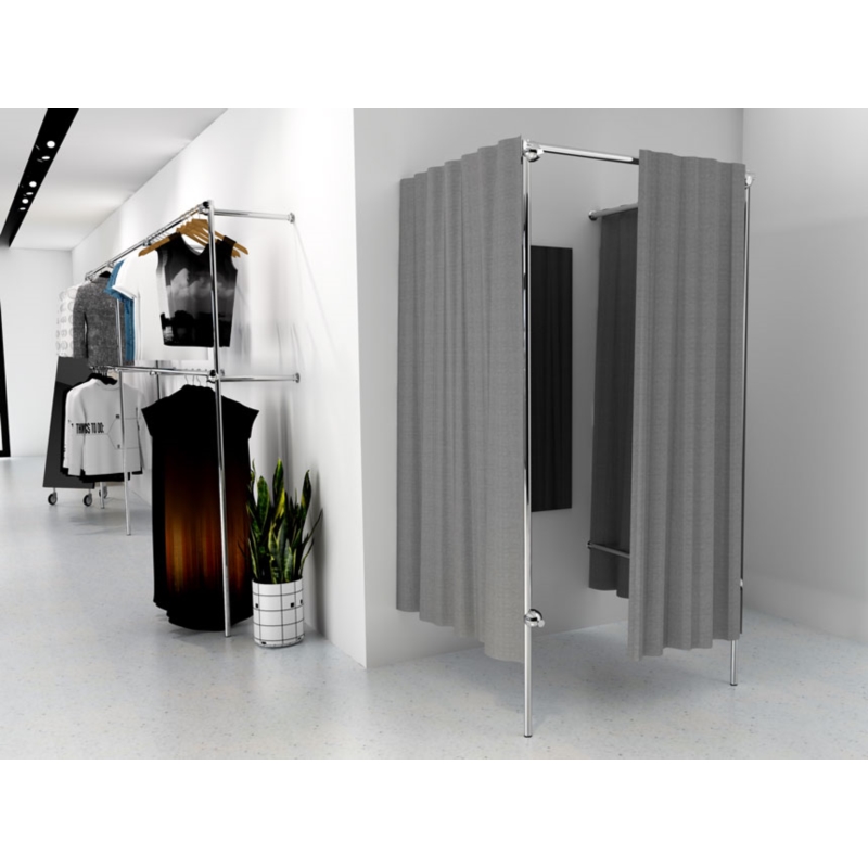 Przymierzalnia pojedyncza, przyścienna, chromowana