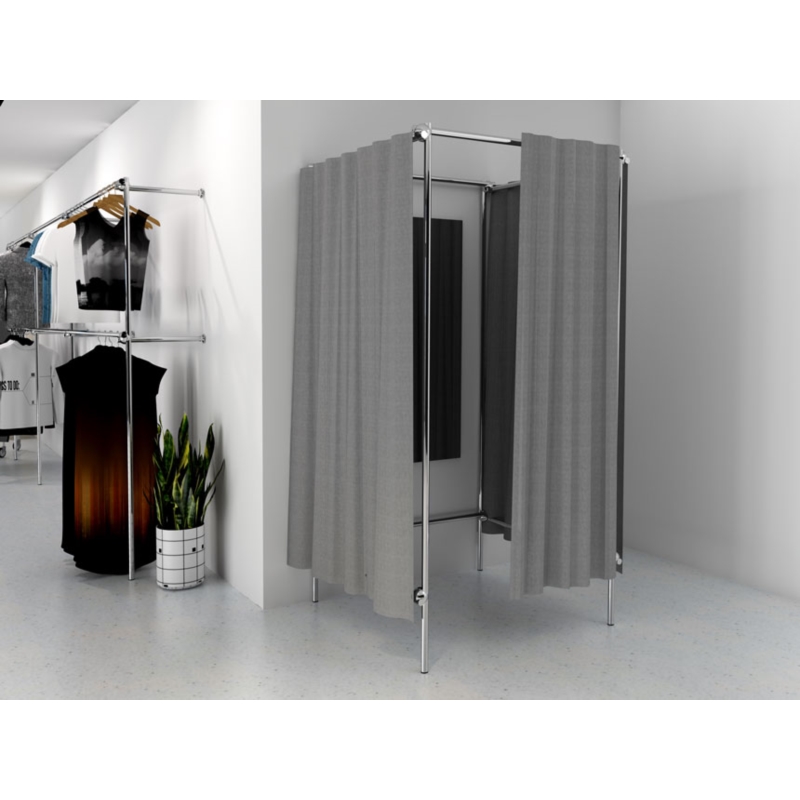 Przymierzalnia pojedyncza,wolnostojąca, chromowana