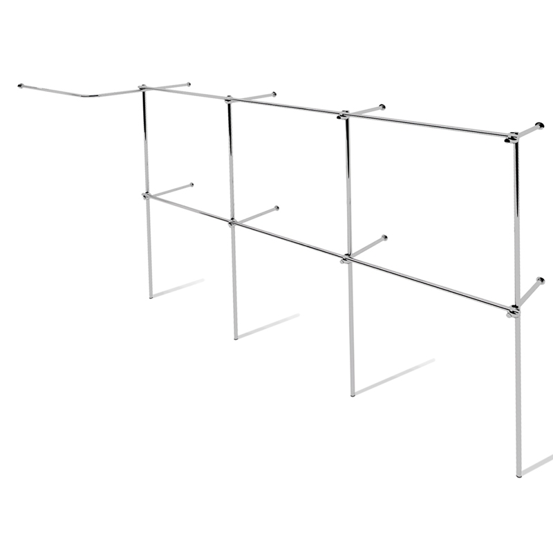 Wieszak do sklepu odzieżowego przymierzalnia chrom