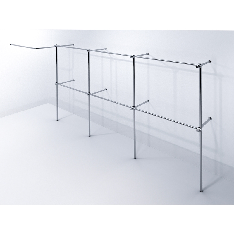 Wieszak do sklepu odzieżowego przymierzalnia chrom