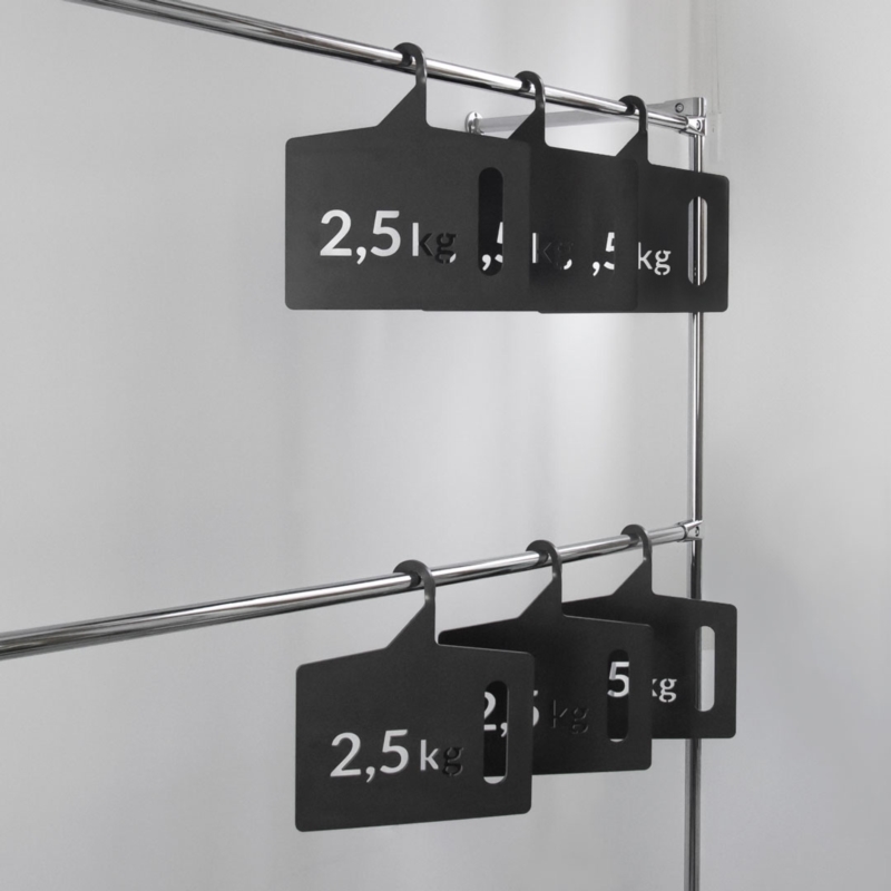 Wieszak odzieżowy, sklepowy, dwupoziomowy, chrom