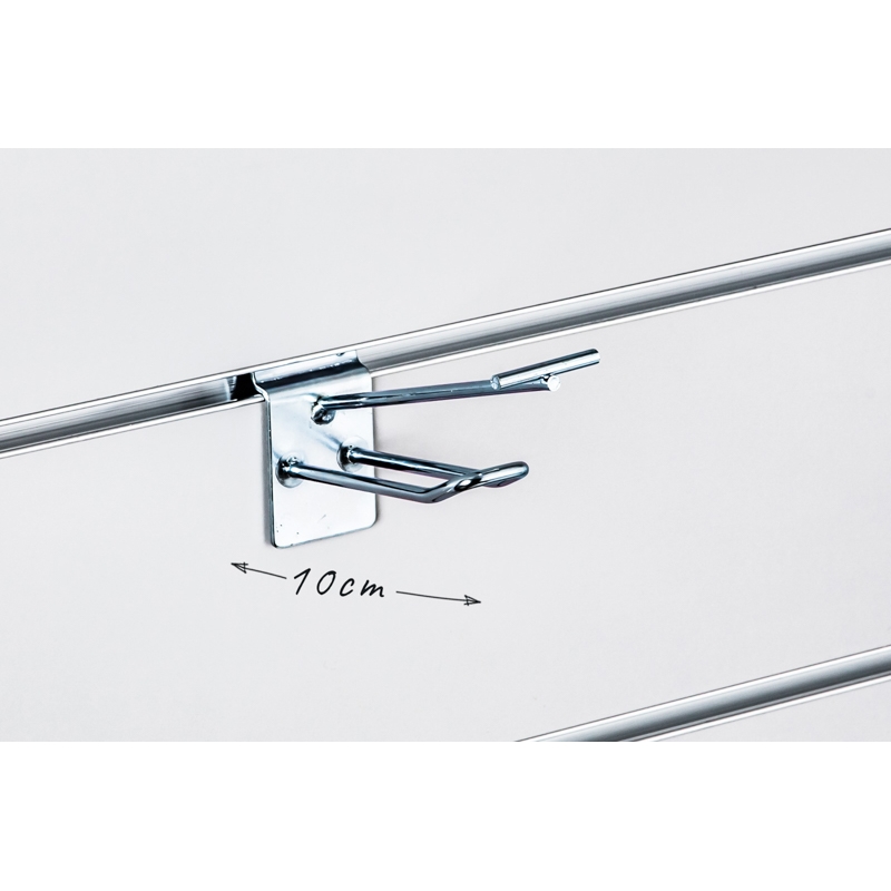 Haczyk podwójny Slatwall ocynk z wysięgnikiem