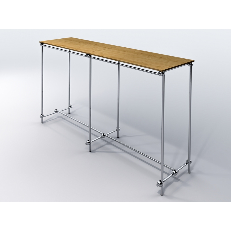 Gondola, stojak na wieszaki dwustronny, z półką