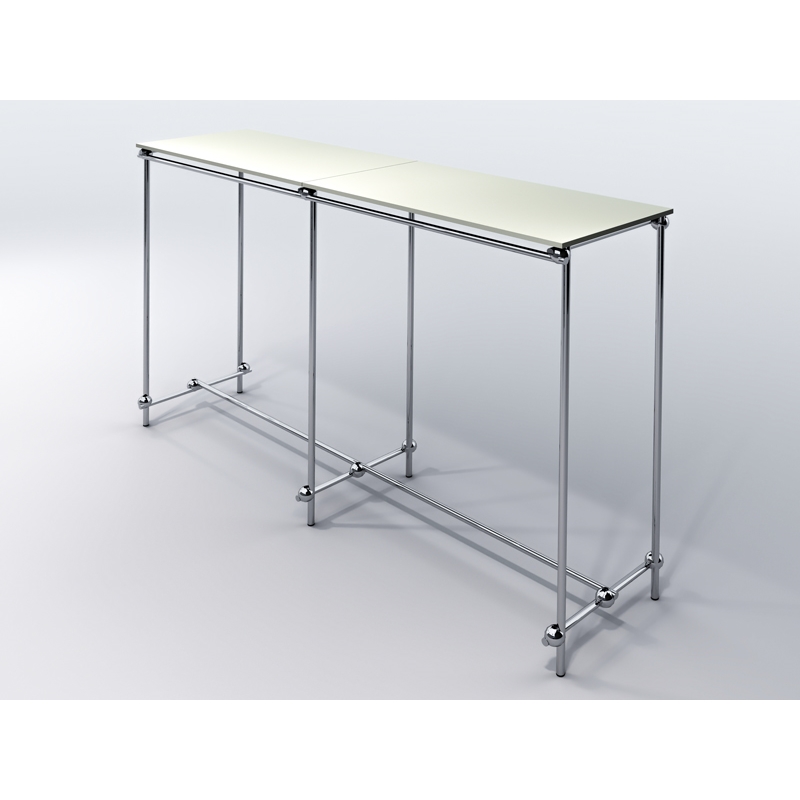 Gondola, stojak na wieszaki dwustronny, z półką