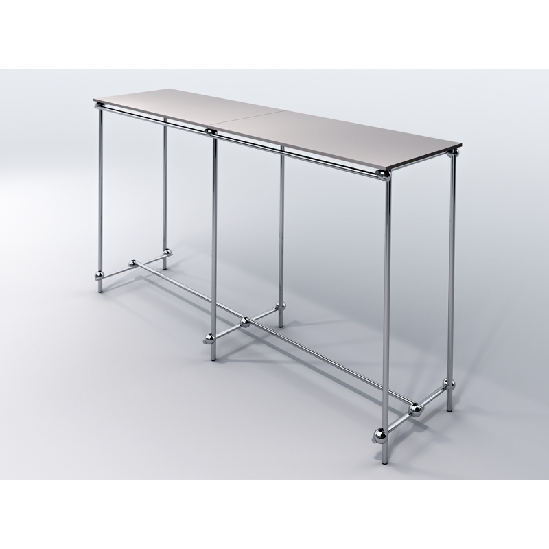 Gondola, stojak na wieszaki dwustronny, z półką