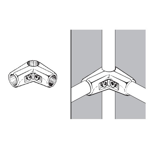 Złącze dwuramienne do rur fi 25mm,chromowane
