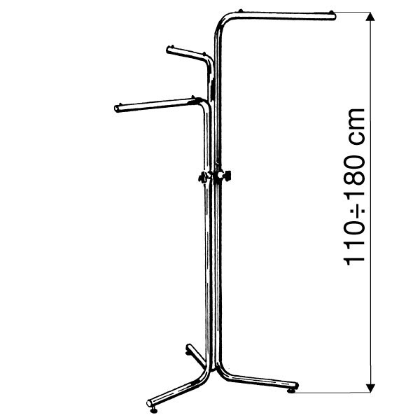 Stender, wieszak trzyramienny, na kółkach, chrom