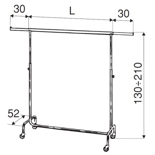 Stender transporter regulowany 140-200cm, chrom