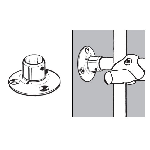 Końcówka mocująca, wysoka do rury fi 25mm, chrom