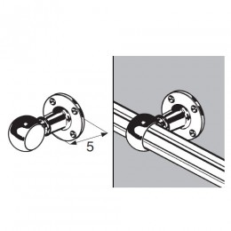 Uchwyt dystansowy 5cm, przelotowy do rury fi25mm