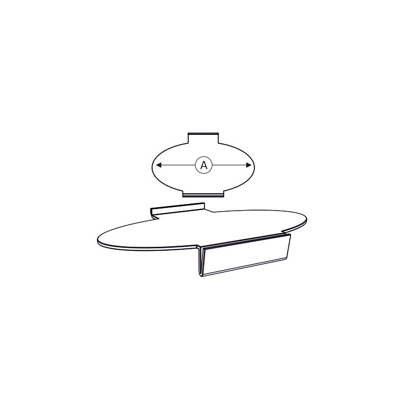 Półka owalna Slatwall 25x13cm mat, listwa cenowa