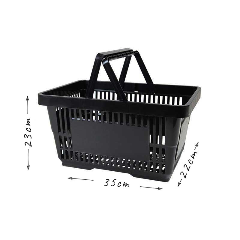Czarny koszyk sklepowy na zakupy 22L plastikowy