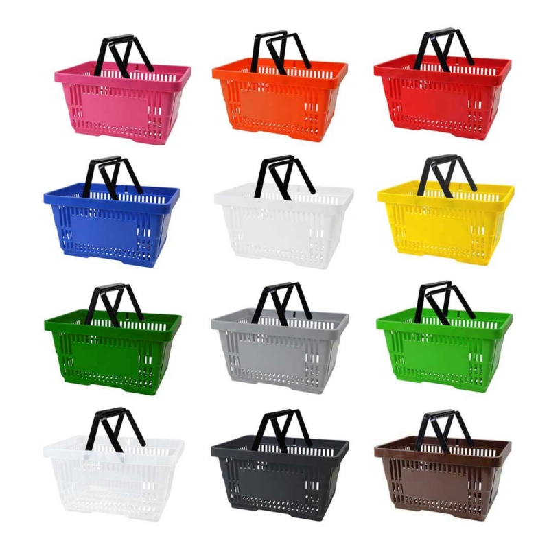 Jasnoniebieski kosz sklepowy na zakupy 22 litry