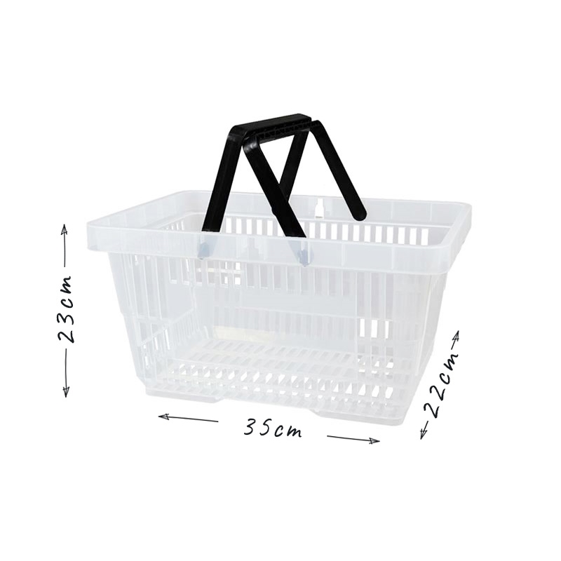 Bezbarwny koszyk sklepowy na zakupy 22L plastikowy