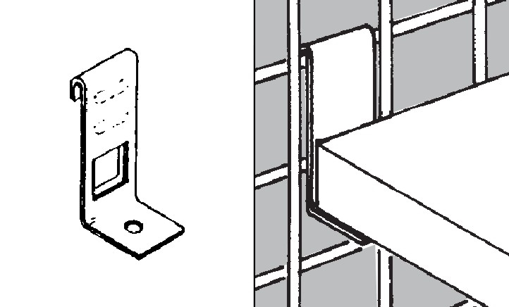 Wspormnik półki na kratę, chrom