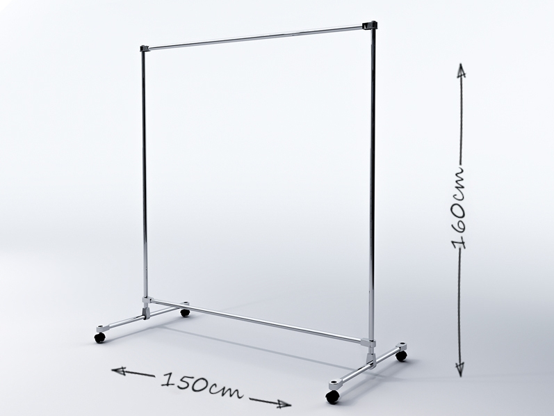 Transporter sklepowy z kółkami 150x60x160 chrom