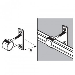 Uchwyt dystansowy 5cm, przelotowy do rury fi 25mm