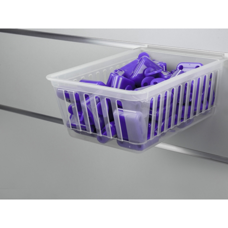 Koszyk Slatwall LONG 14x22x8cm bezbarwny mleczny