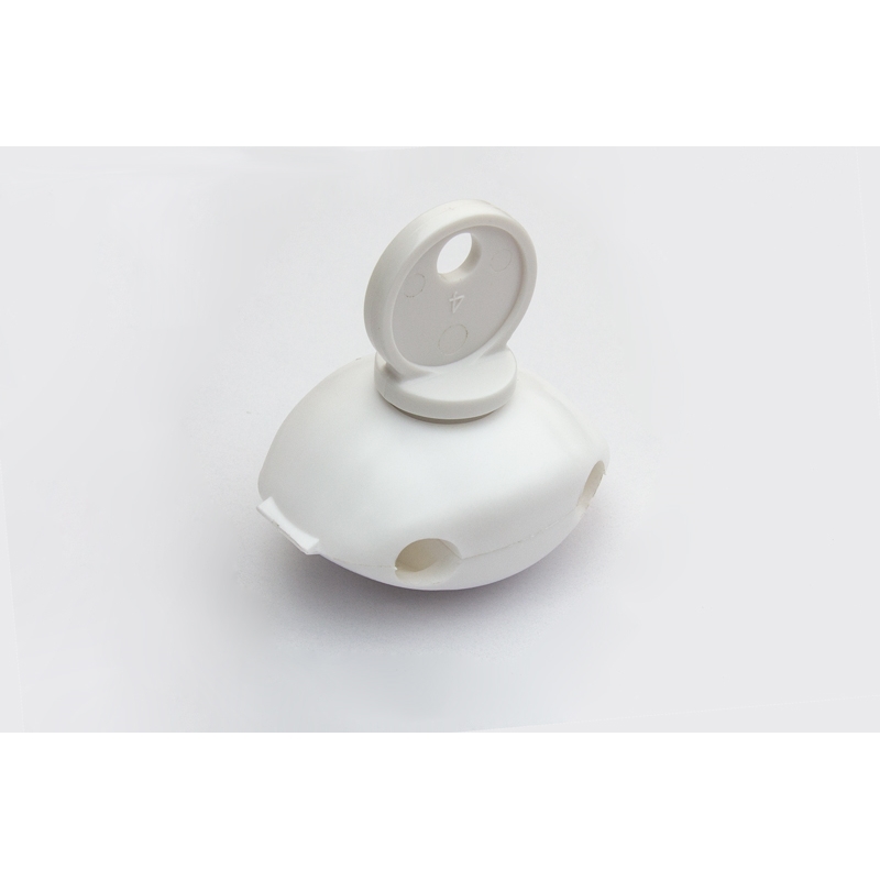 Zabezpieczenie z kluczem na hak podwójny, białe