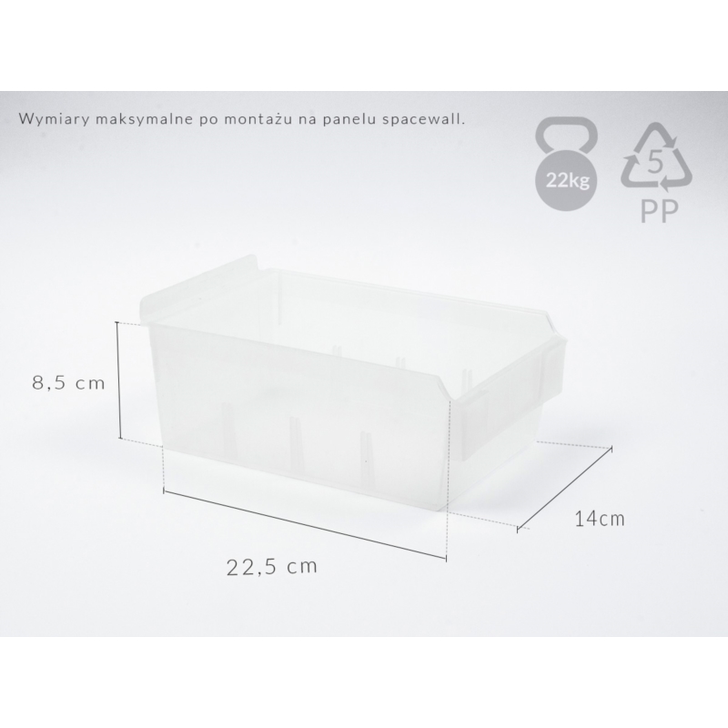 Pojemnik plastikowy BOX na Spacewall 14x22x8cm