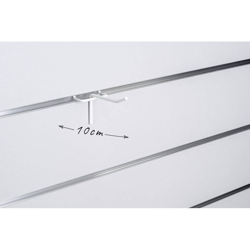 Haczyk pojedynczy Slatwall drut biały