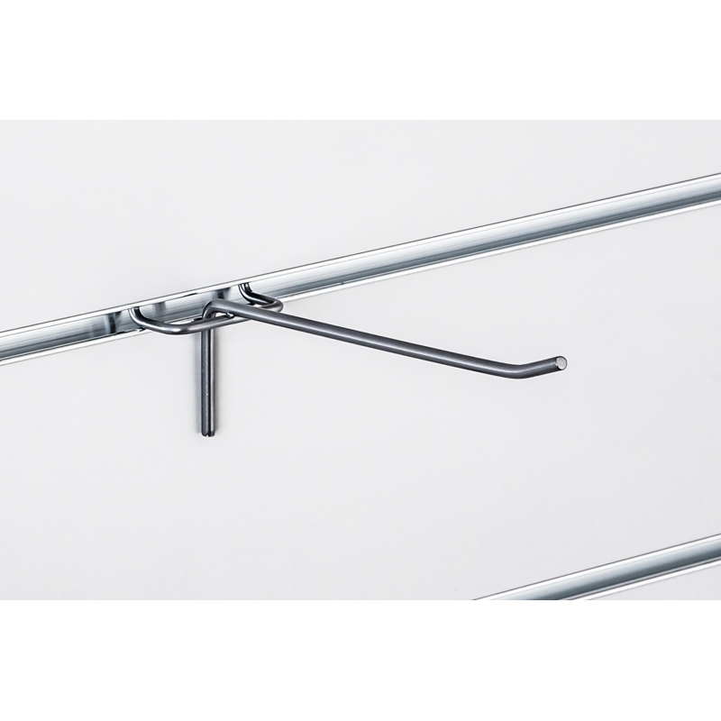 Haczyk pojedynczy Slatwall drut srebrny