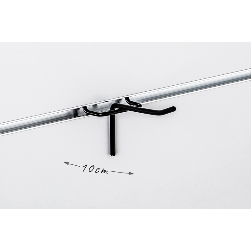 Haczyk pojedynczy Slatwall drut czarny