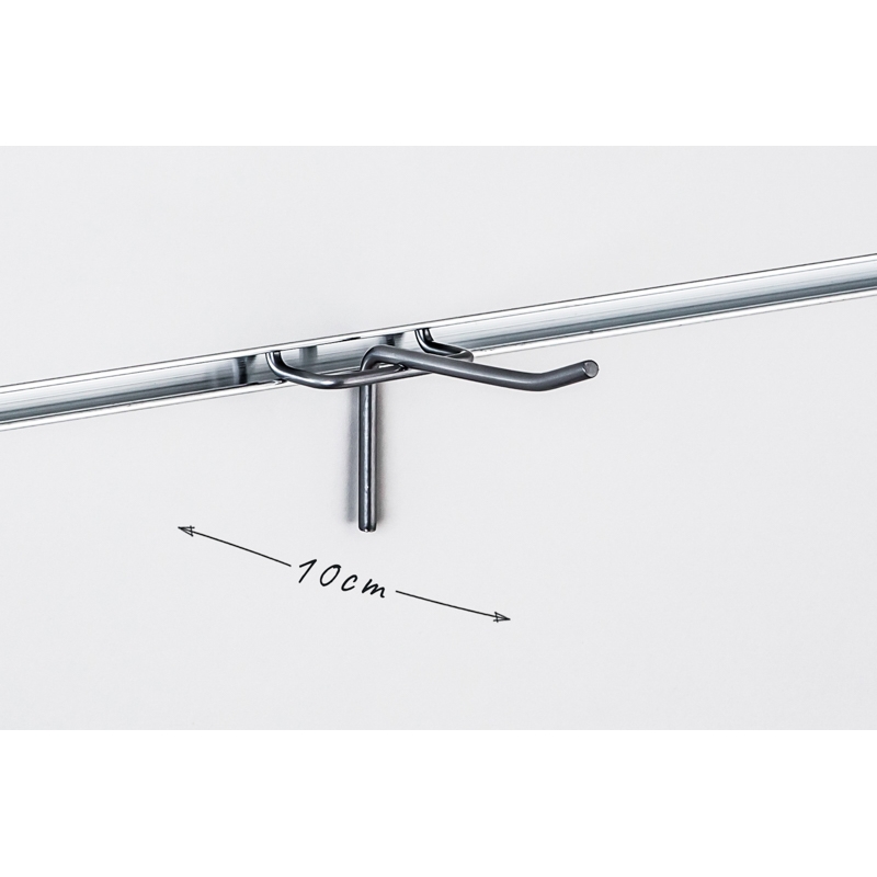 Haczyk pojedynczy Slatwall drut srebrny