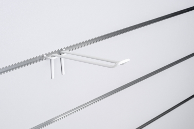 Haczyk podwójny Slatwall drut biały