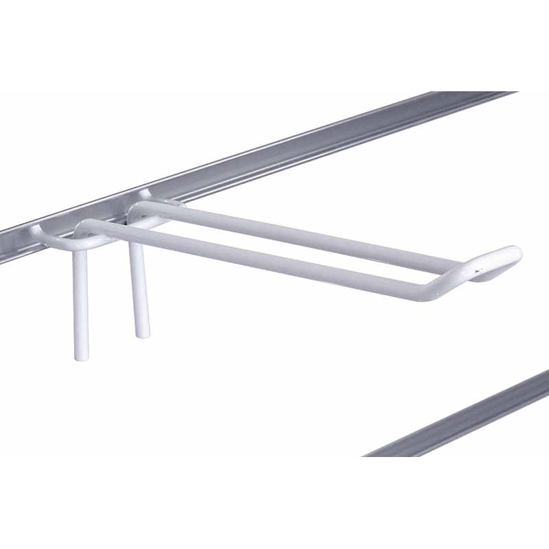 Haczyk podwójny Slatwall drut biały