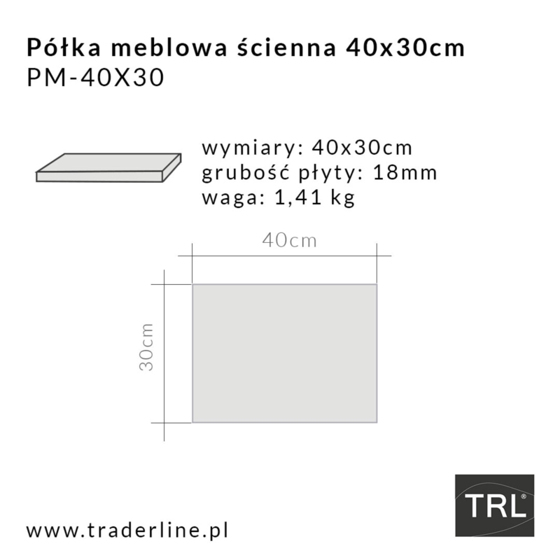 Półka meblowa ścienna szara