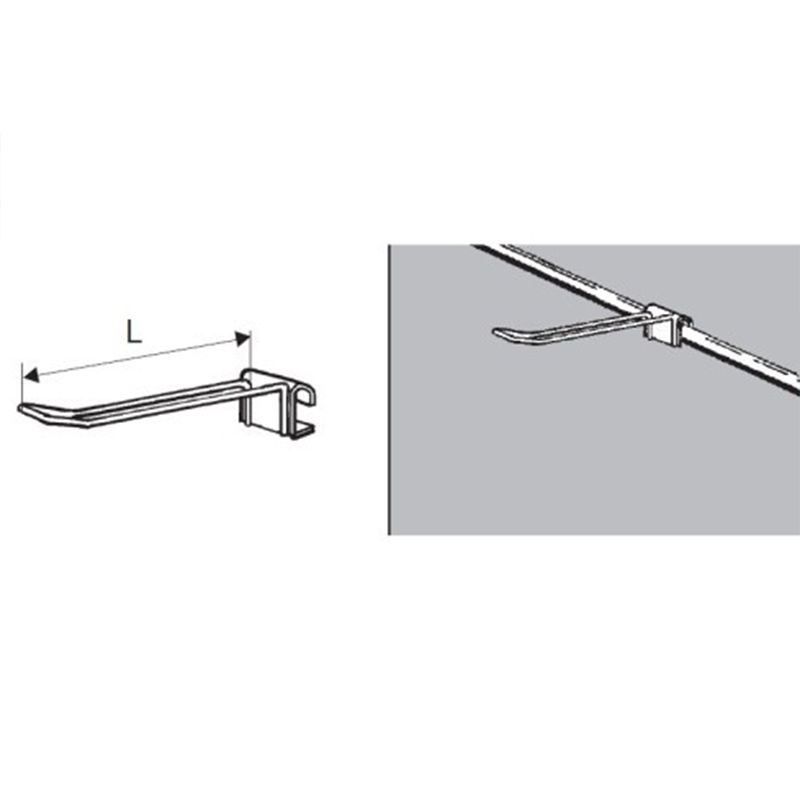 Haczyk podwójny na wspornik chromowany