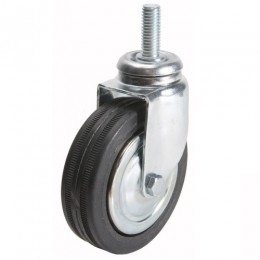 Kółko gumowe, czarne, śruba M-10, fi 80mm