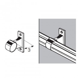 Uchwyt dystansowy 3cm, przelotowy do rury fi 25mm