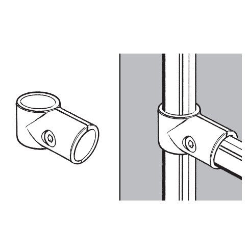 Złącze typu T z blokadą do rury fi 25, chromowane