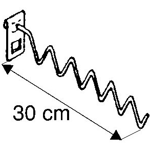 Wieszak skośny zygzakowy, na kratę, 30cm dł. chrom